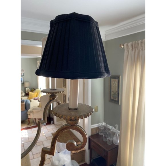 Chandelier Lamp Shades, Black, 4 Sided, Clip On (Qty. 4) - Picture 7 of 9